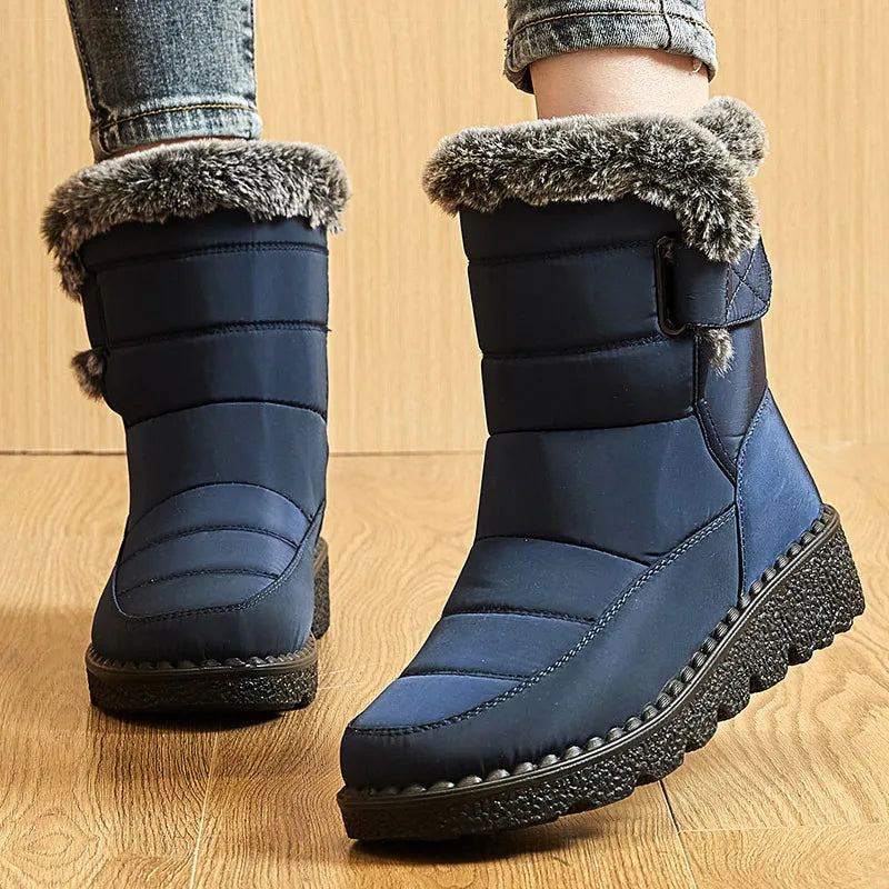 Women's Winter Waterproof Snow Boots With Fur