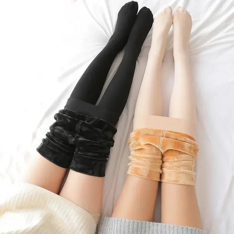 Women Thermal Stockings Winter Warm Elastic Slim Fleece Tights