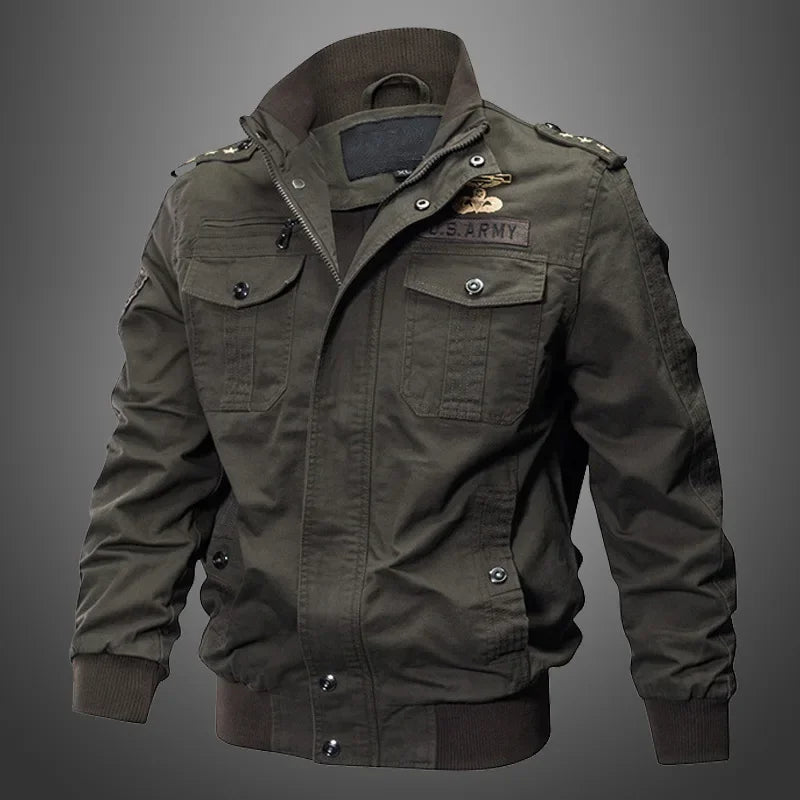 Men Winter Coats Balck Casual High-Quality Multi-pocket Cargo Jackets