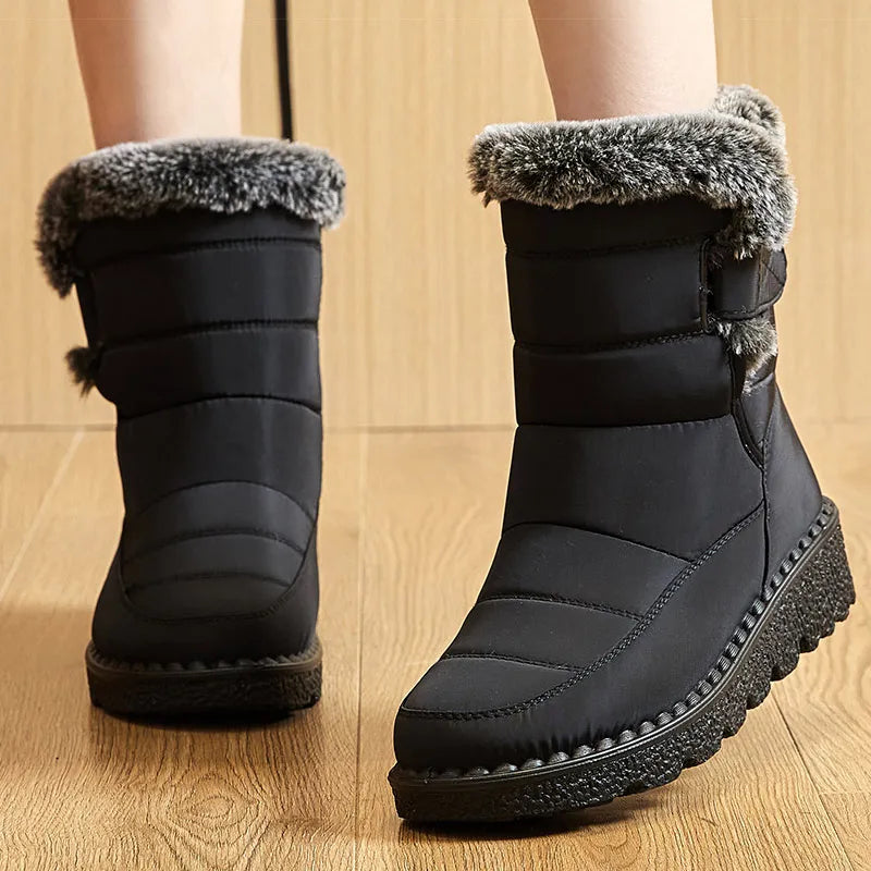 Women's Winter Waterproof Snow Boots With Fur